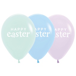 [59620840] FS Happy Easter Matte Pastel Assorted 30cm 1S White Ink 50pk