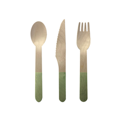 [6017EUP] FS Wooden Cutlery Set Eucalyptus 30pk