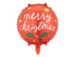 [26156] PD Foil Balloon Round Merry Christmas 1pkt 45cm