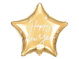 [26148] PD Foil Balloon Star Happy New Year Gold  1pk 47x50cm 
