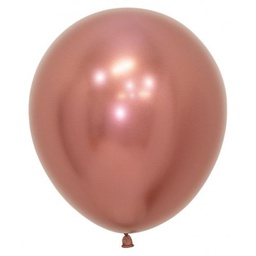 [7050968] Reflex Rose Gold 45cm Round Balloon 6pk