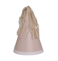 [6150WSP] FS Party Hat with Tassel Topper White Sand 10pk