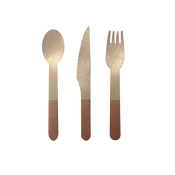 [6017ACP] FS Wooden Cutlery 30pk Acorn 