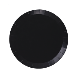 [6170BKP] FS Paper Round Snack Plate 7&quot; Black 20pk 