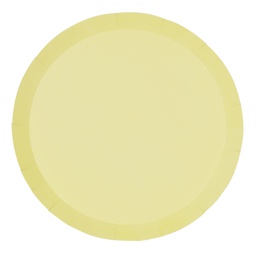 [6180PYP] FS Paper Round Dinner Plate 9&quot; Pastel Yellow 20pk 